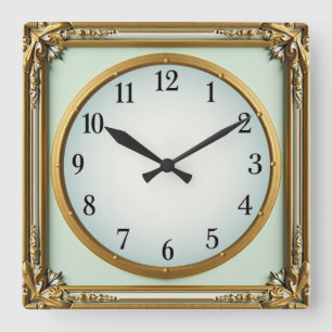 Relógio Quadrado Elegante Art Déco