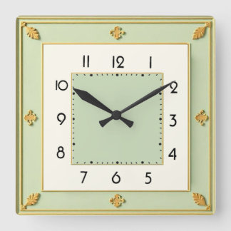 Relógio Quadrado Elegante Art Déco