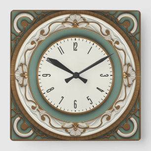 Relógio Quadrado Elegante Art Déco
