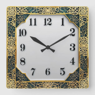 Relógio Quadrado Elegante Art Déco