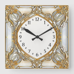 Relógio Quadrado Elegante Art Déco
