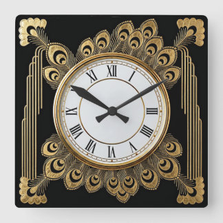 Relógio Quadrado Elegante Art Déco