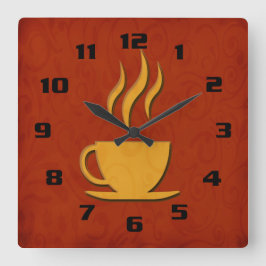 Relógio Quadrado Elegante e cozinha de café Na moda