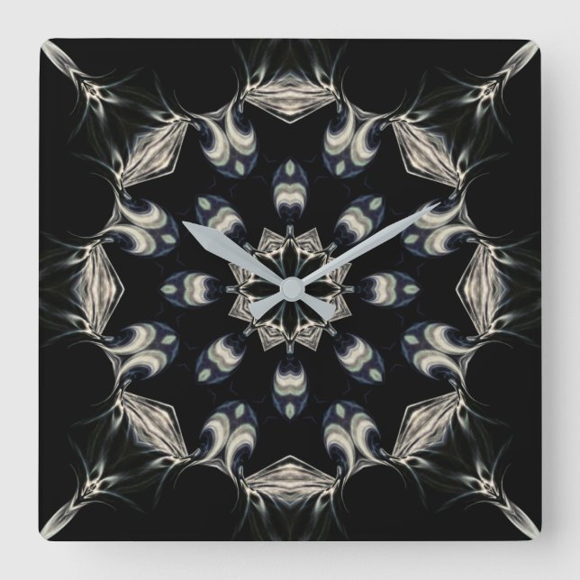 Relógio Quadrado Elegante Mandala (Frente)