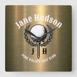 Relógio Quadrado Elegante Minimalista Esmagado Design de Golfe Dour