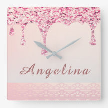 Elegante Rosa Glam Glitter Gotejamento Renda Chuve