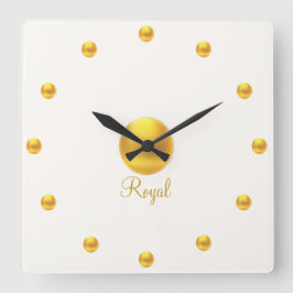 Relógio Quadrado Elegante Royal Dourado