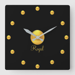 Relógio Quadrado Elegante Royal Ouro