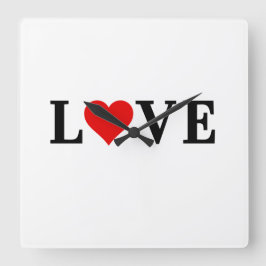 Relógio Quadrado Elegante Simples do Coração do AMVE