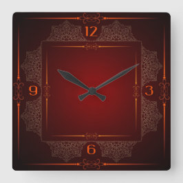 Relógio Quadrado elegante vermelho