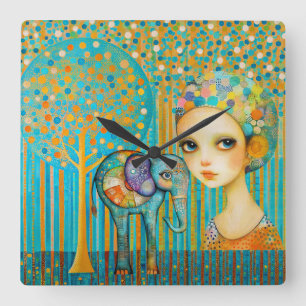 Relógio Quadrado Elephant Charm