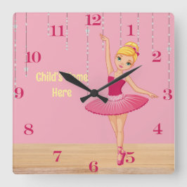 Relógio Quadrado Elise Blonde Ballerina Wall Clock