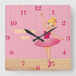 Relógio Quadrado Elise Blonde Ballerina Wall Clock