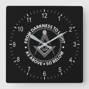 Relógio Quadrado Emblema de maçonaria