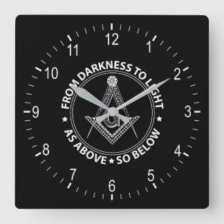 Relógio Quadrado Emblema de maçonaria