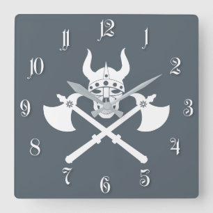 Relógio Quadrado Emblema de Viking