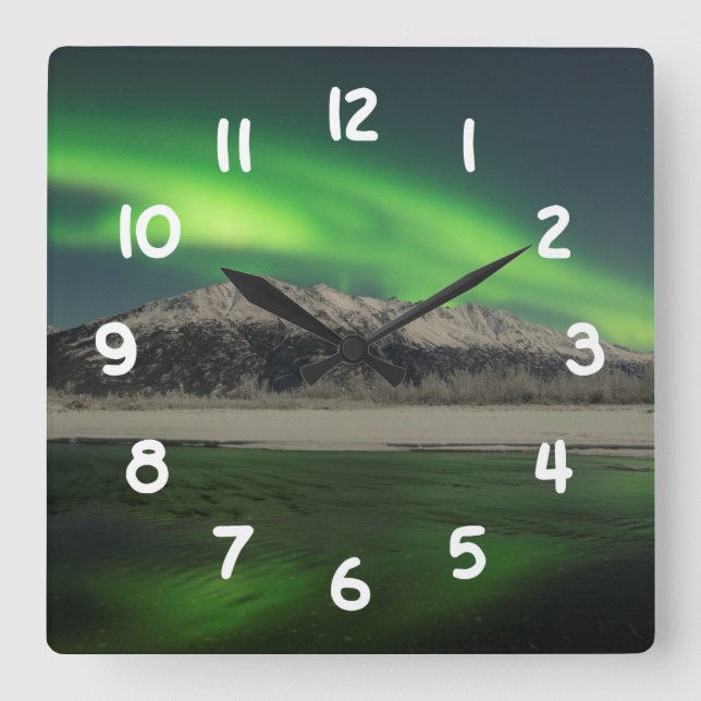 Relógio Quadrado Emerald Aurora (Frente)