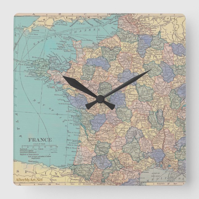 Relógio Quadrado Encontrando Paris cronometre junto (Frente)