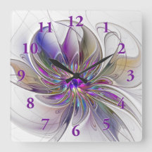 Energetic, Colorful Abstract Fractal Art Flower