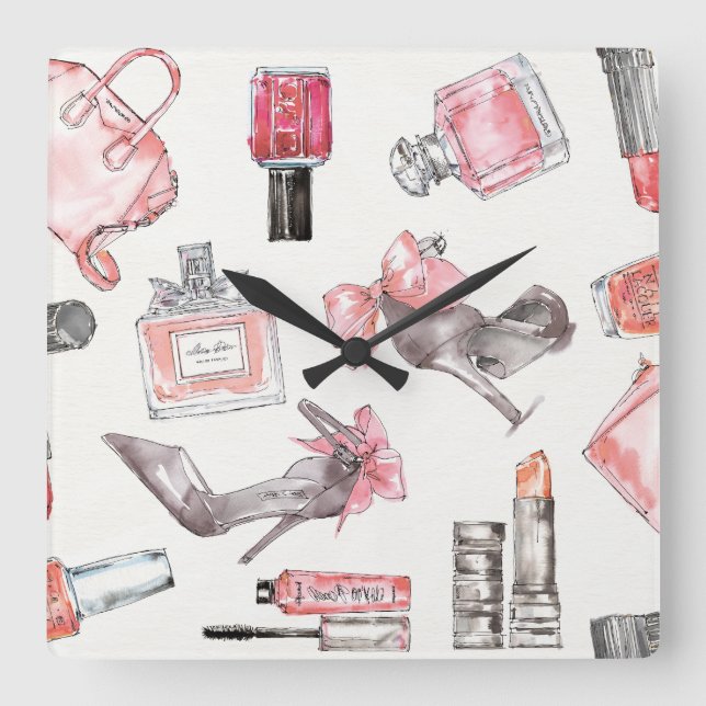 Relógio Quadrado Ênfase Chic | Moda Aquosa (Frente)