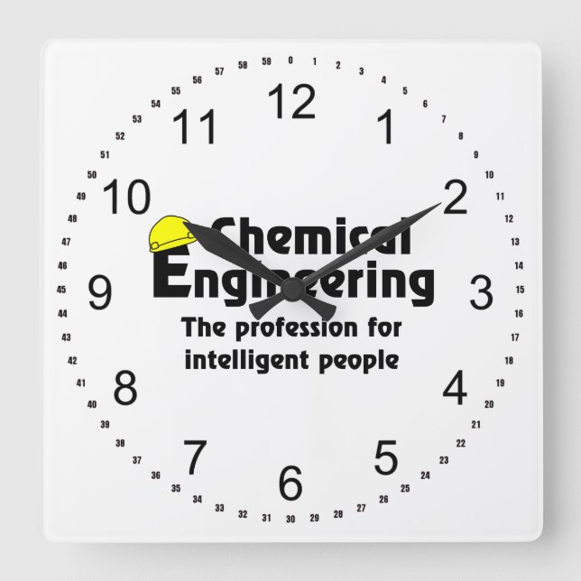 Relógio Quadrado Engenheiro Químico Inteligente (Frente)