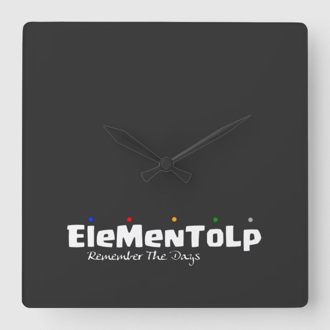 Relógio Quadrado Engraçado Alphabet Sayings (Frente)