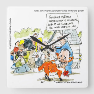 Relógio Quadrado Engraçado Chris Christie Cartoon Wall Clock