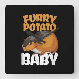 Relógio Quadrado Engraçado Pet Animal Hamster Com Batata