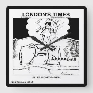 Relógio Quadrado Engraçado Slug Nightmares Wall Clock