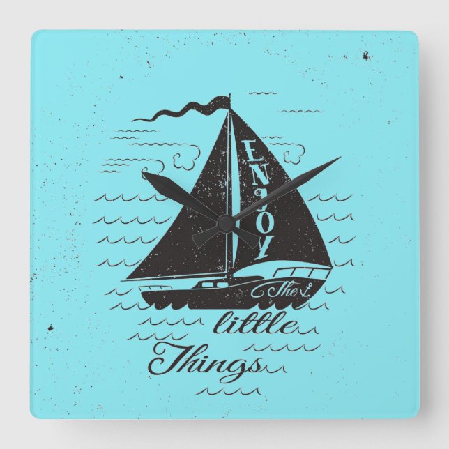 Relógio Quadrado Enjoy The Little Things Poster (Frente)