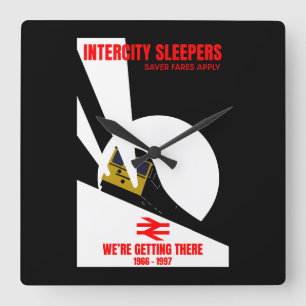 Relógio Quadrado Entusiasta do trem ferroviário britânico