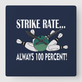 Relógio Quadrado Equipe de Greve de Bola de boliche