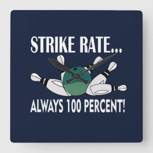 Relógio Quadrado Equipe de Greve de Bola de boliche