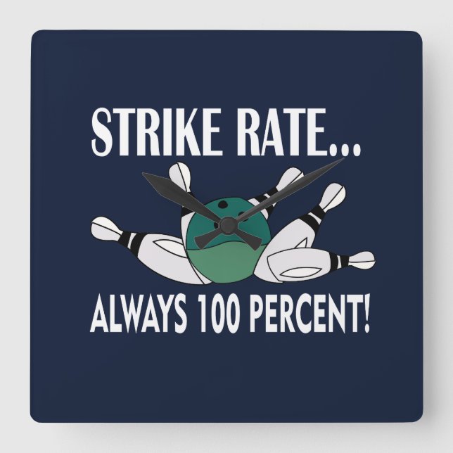 Relógio Quadrado Equipe de Greve de Bola de boliche (Frente)