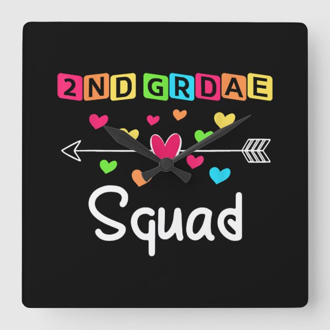 Relógio Quadrado Equipe de Professores de Camisas do segundo do 2º  (Frente)