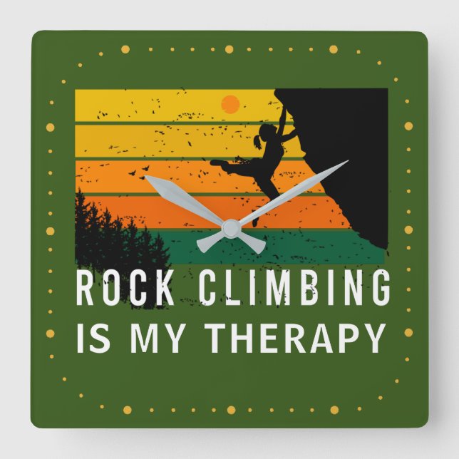 Relógio Quadrado Escalada De Rocha É Minha Terapia Esportiva Extrem (Frente)