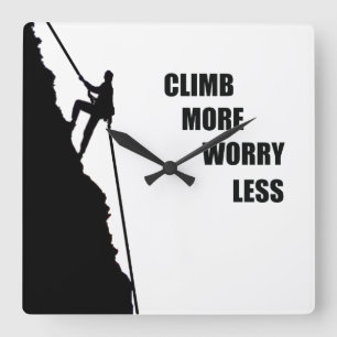 Relógio Quadrado Escalada motivacional dizendo