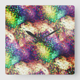 Relógio Quadrado Escalas coloridas ou gotas de água