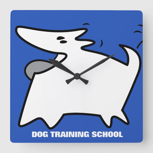 Relógio Quadrado Escola de Formação de Cães (Frente)