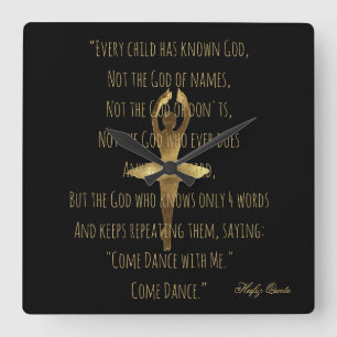 Relógio Quadrado Escola inspirada do balé das citações da dança