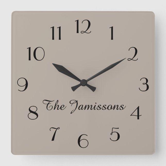 Relógio Quadrado Escolha a sua cor ou o valor padrão (Frente)