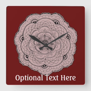 Relógio Quadrado Escolha o seu próprio local de cor Flor suave