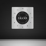 Relógio Quadrado Escritório da Companhia de Logotipo Personalizado<br><div class="desc">Decorra sua casa/escritório com este legal relógio de parede,  com logotipo e nome personalizados. Adicione facilmente o logotipo desejado clicando na opção "personalizar".</div>
