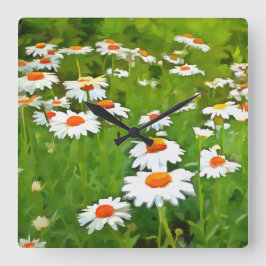 Relógio Quadrado Escuridão Artística e Secas Coloridas do Jardim Br