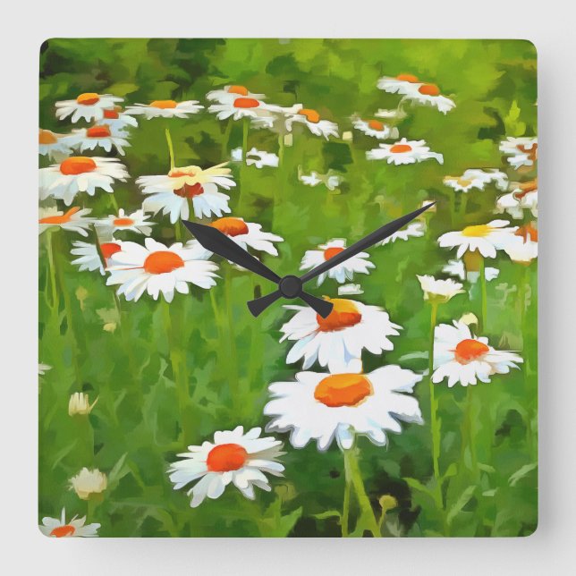 Relógio Quadrado Escuridão Artística e Secas Coloridas do Jardim Br (Frente)