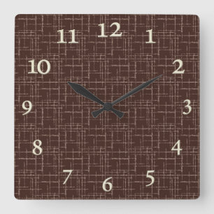 Relógio Quadrado Escuro texturizado.