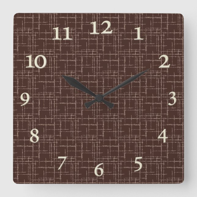 Relógio Quadrado Escuro texturizado. (Frente)