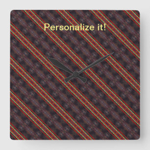 Relógio Quadrado Escuro, vermelho, verde, amarelo incluso, espelhad