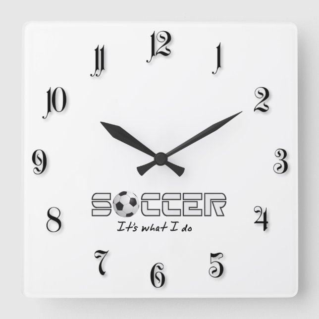 Relógio Quadrado Esfera de futebol (Frente)
