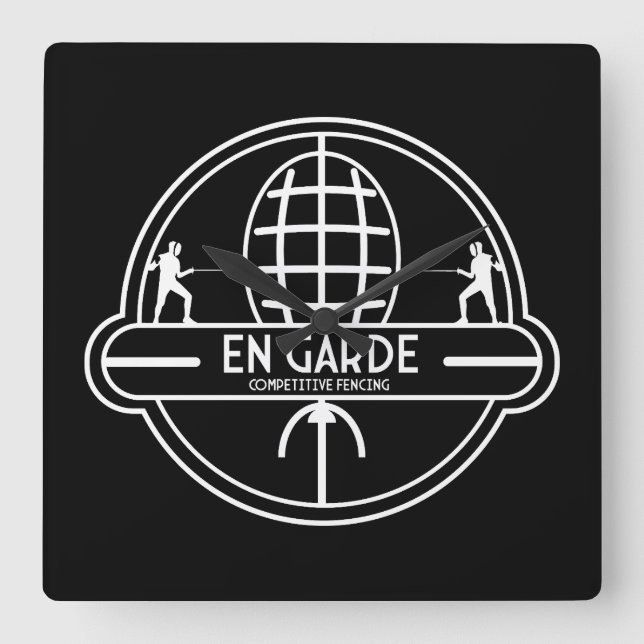 Relógio Quadrado Esgrima de Espadas Competitiva (Frente)